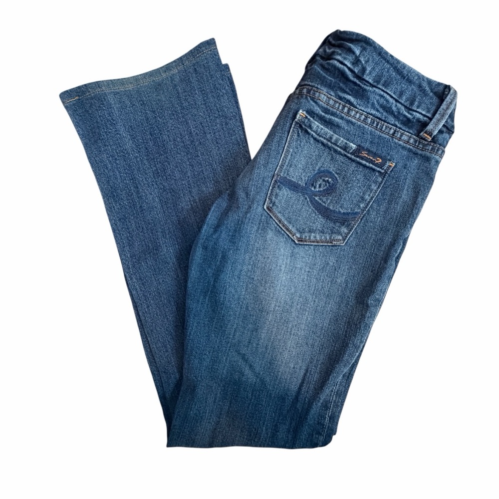 Seven7 Women's Classic Blue Boot Cut Jeans Sz 28 - Picture 8 of 9